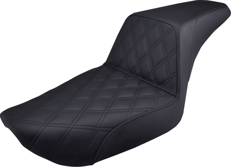 Saddlemen Lattice-Stitch Step-Up Seat for 1996-2003 Harley-Davidson Dyna Super Glide - FXD Motorcycles Black #896-04-172