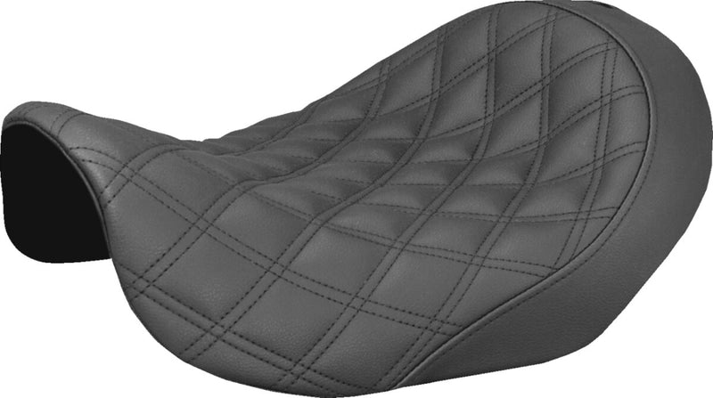 Saddlemen Black Renegade Lattice-Stitch Solo Seat for 2006-2017 Harley-Davidson Dyna Motorcycles