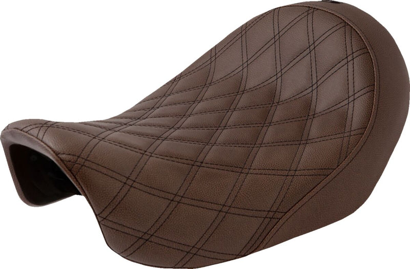 Saddlemen Brown Renegade Lattice-Stitch Solo Seat for 2006-2017 Harley-Davidson Dyna Motorcycles