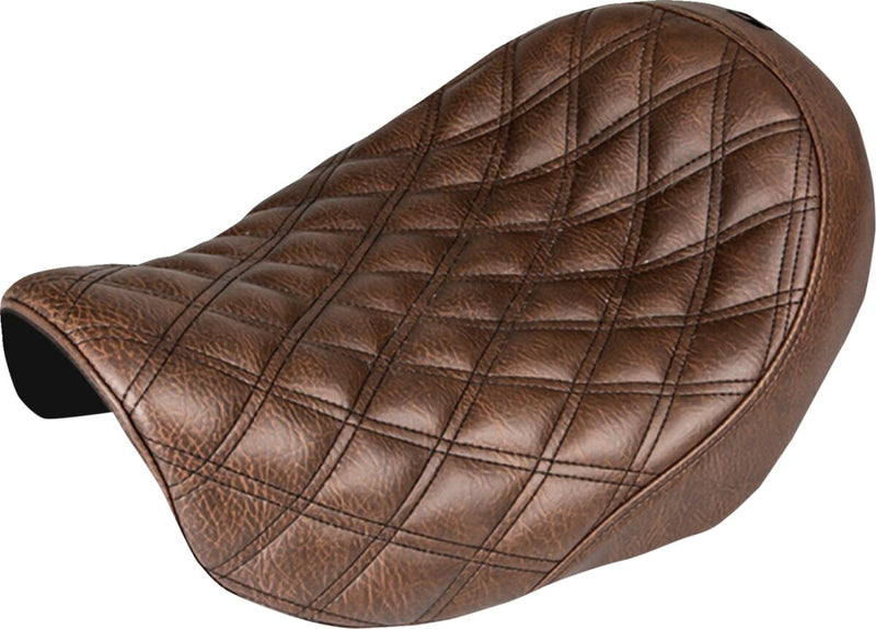 Saddlemen Brown Renegade Lattice-Stitch Solo Seat for 2004-2005 Harley-Davidson Dyna Motorcycles