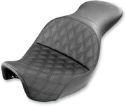 Saddlemen Black Explorer Lattice-Stitch Touring Seat for 2006-2017 Harley-Davidson Dyna Motorcycles #806-04-029LS