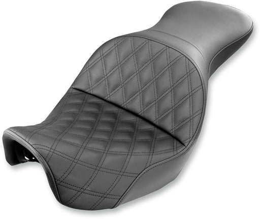 Saddlemen Black Explorer Lattice-Stitch Touring Seat for 2006-2017 Harley-Davidson Dyna Motorcycles