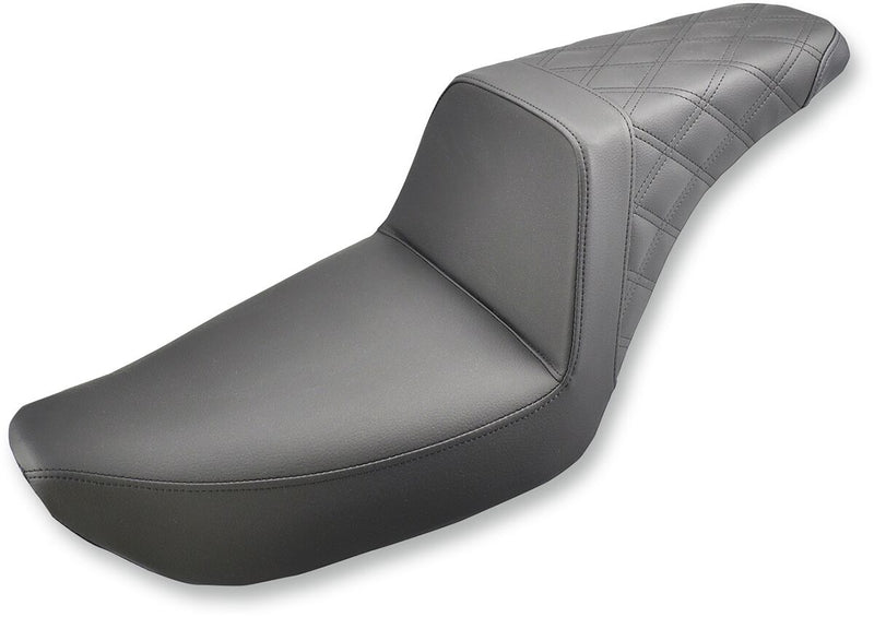 Saddlemen Black Lattice-Stitch Step-Up Seat for 2004-2005 Harley-Davidson Dyna Low Rider and 2004-2005 Harley-Davidson Dyna Super Glide Motorcycles #804-04-173