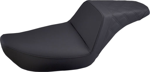 Saddlemen Black Lattice-Stitch Step-Up Seat for 1996-2003 Harley-Davidson Dyna Super Glide - FXD Motorcycles