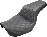 Saddlemen Black Lattice Stitch Step-Up Seat for 2006-2017 Harley-Davidson Dyna Motorcycles