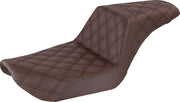 Saddlemen Brown Lattice Stitch Step-Up Seat for 1996-2003 Harley-Davidson Dyna Motorcycles #896-04-175BR