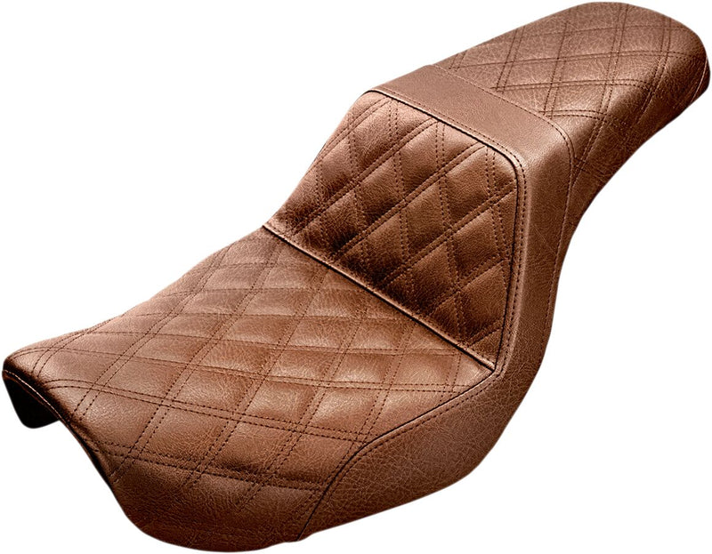Saddlemen Brown Lattice Stitch Step-Up Seat for 2004-2005 Harley-Davidson Dyna Motorcycles