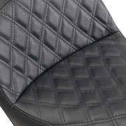 Saddlemen Black Explorer Lattice-Stitch Touring Seat w/Driver Backrest for 2006-2017 Harley-Davidson Dyna Motorcycles