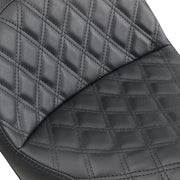 Saddlemen Black Explorer Lattice-Stitch Touring Seat w/Driver Backrest for 2006-2017 Harley-Davidson Dyna Motorcycles