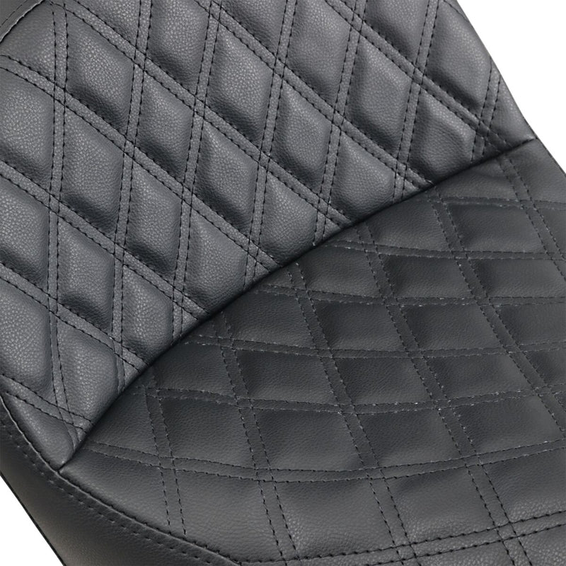 Saddlemen Black Explorer Lattice-Stitch Touring Seat w/Driver Backrest for 2006-2017 Harley-Davidson Dyna Motorcycles