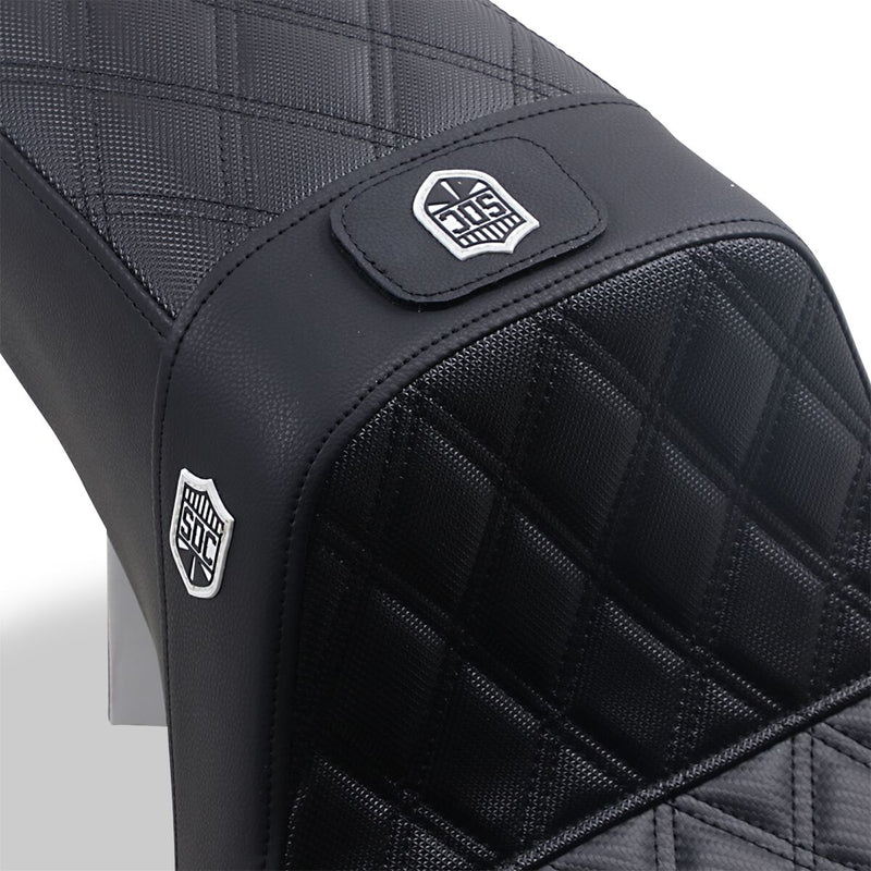 Saddlemen Black Pro Series SDC Performance Gripper seat for 2006-2017 Harley-Davidson Dyna Motorcycles