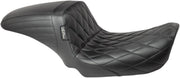 Le Pera Kickflip Seat Black 2-Up Seat BikerTec Vinyl #LF-591DM