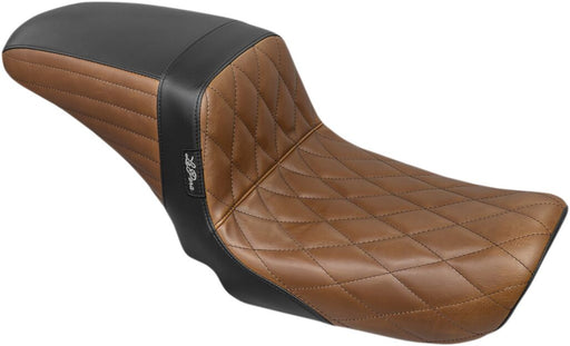 Le Pera Kickflip Seat Black Brown 2-Up Seat BikerTec Vinyl