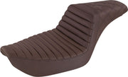 Saddlemen Brown Rear Lattice Stitch Tuck N Roll Seat for 1996-2003 Harley-Davidson Dyna Motorcycles #896-04-176BR