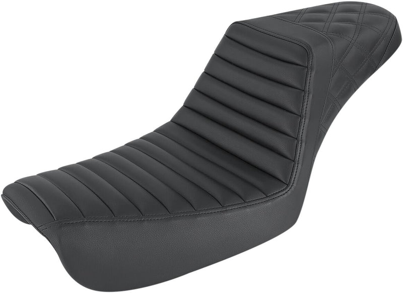 Saddlemen Black Tuck N Roll Step Up Seat w/Rear Lattice Stitch for 2004-2005 Harley-Davidson Dyna Low Rider and 2004-2005 Harley-Davidson Dyna Super Glide Motorcycles