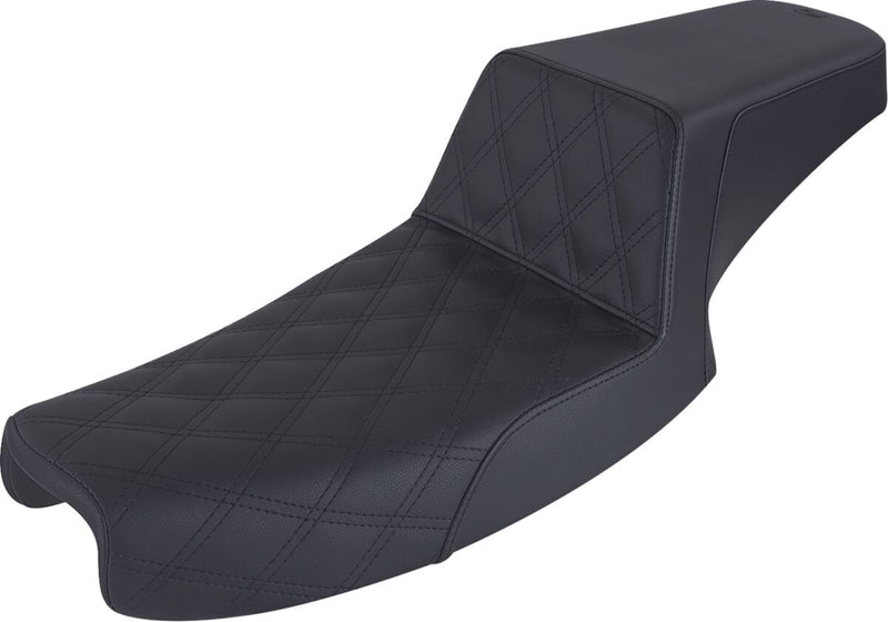 Saddlemen Black Lattice Stitched Step Up Seat for 1991-1995 Harley-Davidson Dyna Motorcycles