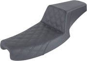 Saddlemen Black Lattice Stitched Step Up Seat for 1991-1995 Harley-Davidson Dyna Motorcycles