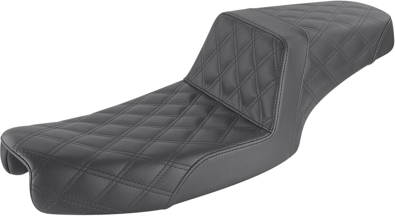 Saddlemen Black Lattice Stitched Step Up Seat for 1991-1995 Harley-Davidson Dyna Motorcycles