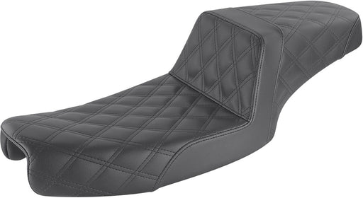 Saddlemen Black Lattice Stitched Step Up Seat for 1991-1995 Harley-Davidson Dyna Motorcycles