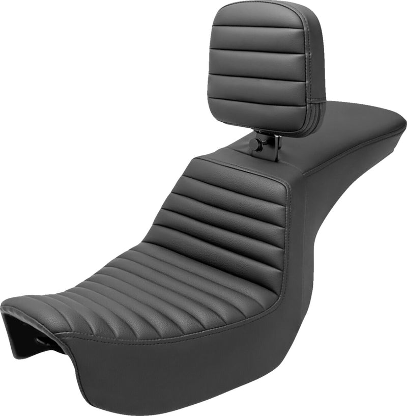Saddlemen Tuck-n-Roll Step Up Seat w/Rider Backrest for 2006-2017 Harley-Davidson Dyna Motorcycles