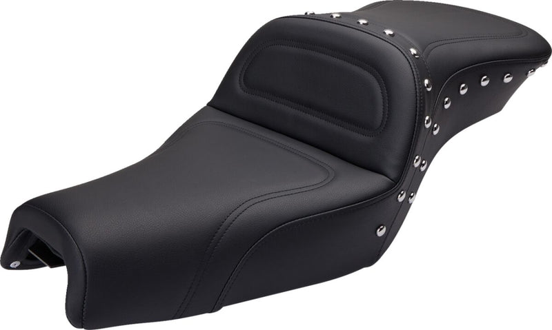 Saddlemen Explorer Special Seat w/o Driver Backrest for 2004-2018 Harley-Davidson Sportster Motorcycles Black| Chrome #807-03-039