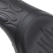 Drag Specialties Predator Solo Seat w/Black Flame Stitch for 2004-2022 Harley-Davidson Sportster Motorcycles