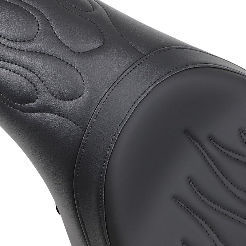 Drag Specialties Predator Solo Seat w/Black Flame Stitch for 2004-2022 Harley-Davidson Sportster Motorcycles
