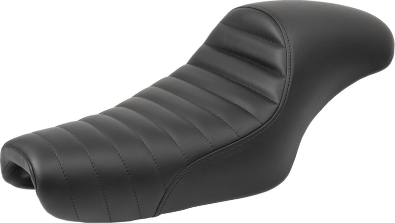 Saddlemen Pleated Americano Cafe Seat for 2004-2022 Harley-Davidson Sportster Motorcycles Black