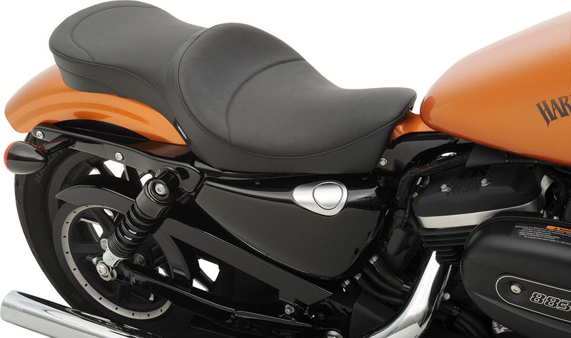 Drag Specialties Smooth Low Profile Double Bucket Seat for 2010-2022 Harley-Davidson Sportster Motorcycles