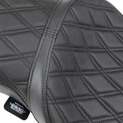 Drag Specialties Double Diamond Stitch Low Profile Double Bucket Seat for 2010-2022 Harley-Davidson Sportster Motorcycles