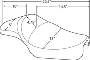 Drag Specialties Smooth Extended Reach Predator Seat for 2004-2022 Harley-Davidson Sportster Motorcycles