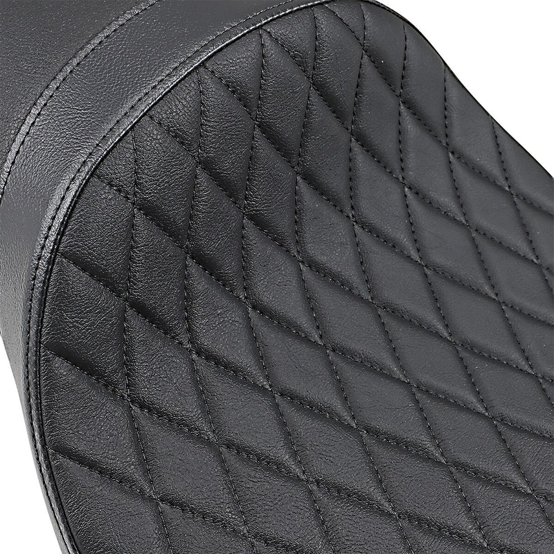 Drag Specialties Single Diamond Stitch Extended Reach Predator Seat for 2004-2022 Harley-Davidson Sportster Motorcycles
