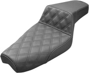 Saddlemen Lattice-Stitch Step-Up Seat for use with 4.5 Gallon Tank for 2004-2018 Harley-Davidson Sportster Motorcycles Black