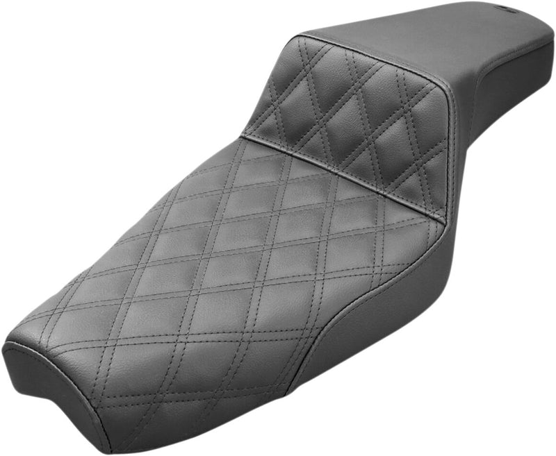 Saddlemen Lattice-Stitch Step-Up Seat for use with 4.5 Gallon Tank for 2004-2018 Harley-Davidson Sportster Motorcycles Black