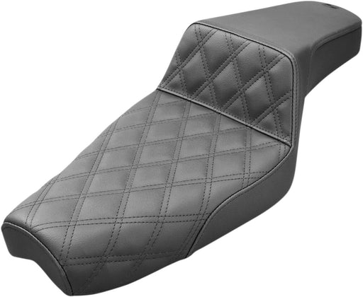 Saddlemen Lattice-Stitch Step-Up Seat for use with 4.5 Gallon Tank for 2004-2018 Harley-Davidson Sportster Motorcycles Black