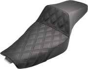Saddlemen Lattice-Stitch Step-Up Seat for use with 3.3 Gallon Tank for 2004-2022 Harley-Davidson Sportster Motorcycles Black #807-11-172
