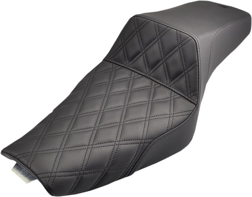 Saddlemen Lattice-Stitch Step-Up Seat for use with 3.3 Gallon Tank for 2004-2022 Harley-Davidson Sportster Motorcycles Black