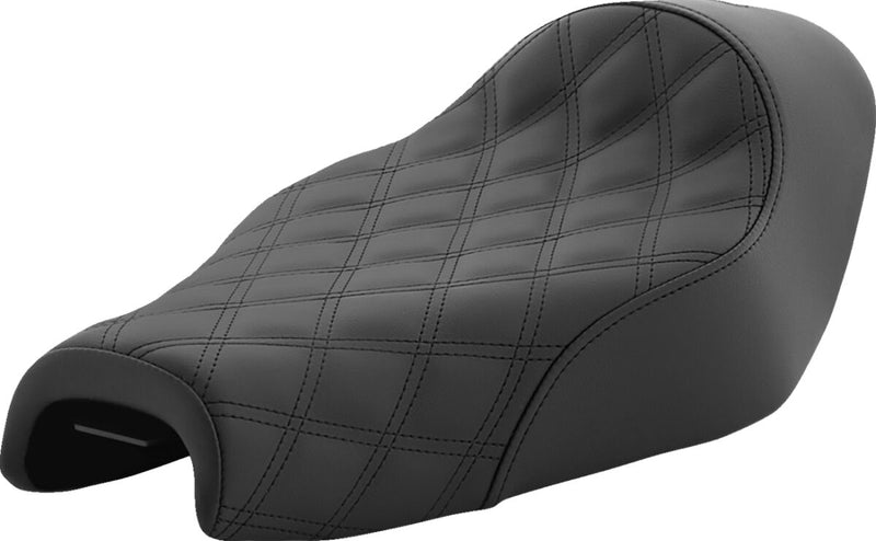 Saddlemen Black Renegade Lattice-Stitch Solo Seat for 2004-2022 Harley-Davidson Sportster Motorcycles #807-03-002LS