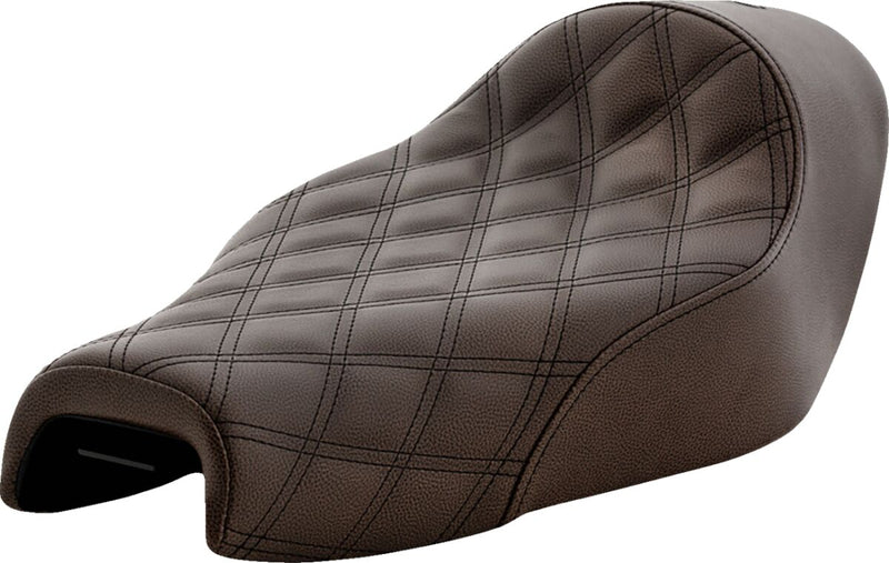 Saddlemen Brown Renegade Lattice-Stitch Solo Seat for 2004-2022 Harley-Davidson Sportster Motorcycles #807-03-002BLS
