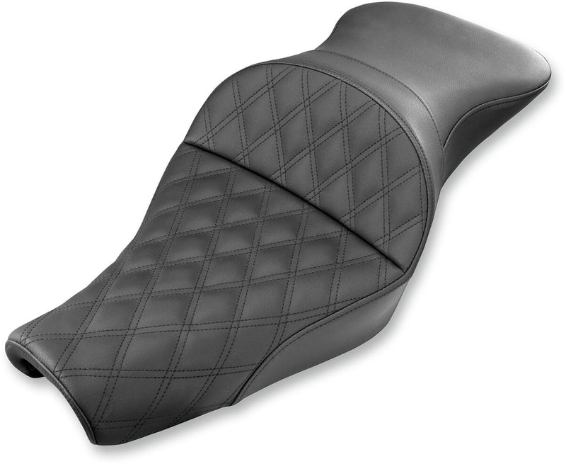 Saddlemen Black Explorer Lattice-Stitch Touring Seat for 2004-2022 Harley-Davidson Sportster Motorcycles