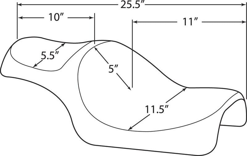 Drag Specialties Seats Caballero 2-Up Vinyl Seat Black 2-Up Seat Each