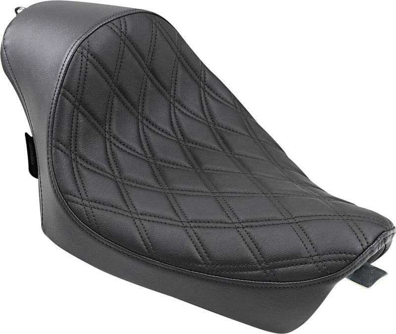 Drag Specialties Black Double Diamond Stitch Cafe Style Solo Seat for 2010-2022 Harley-Davidson Sportster Motorcycles
