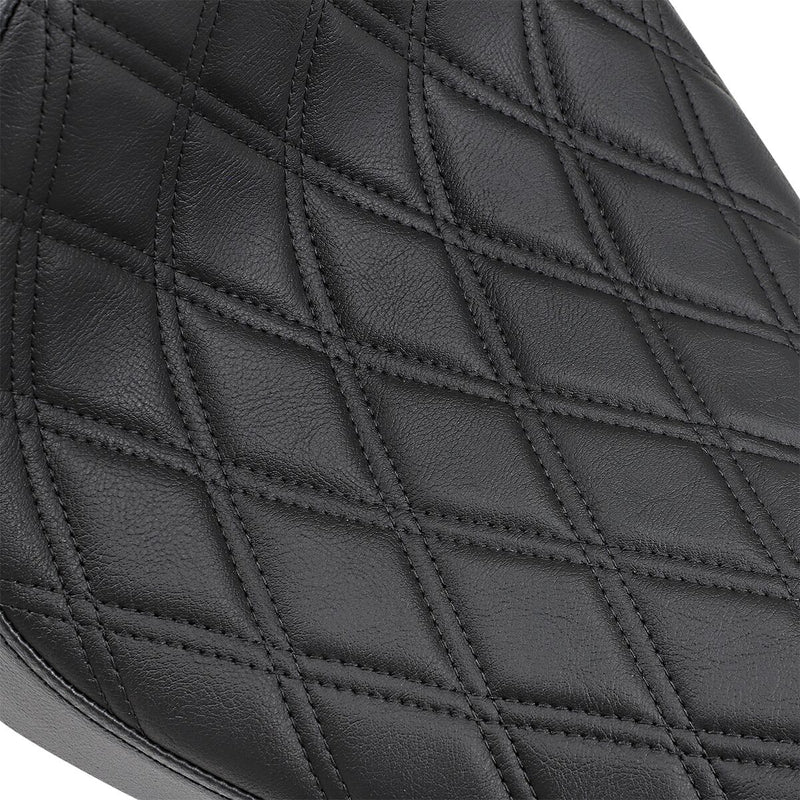 Drag Specialties Black Double Diamond Stitch Cafe Style Solo Seat for 2010-2022 Harley-Davidson Sportster Motorcycles