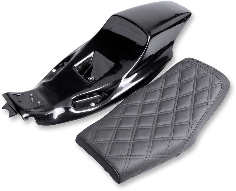 Saddlemen Black Eliminator Tail Section and Lattice Stitch Seat Kit for 2004-2022 Harley-Davidson Sportster Motorcycles