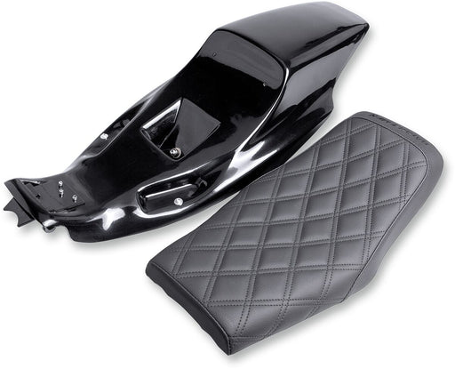 Saddlemen Black Eliminator Tail Section and Lattice Stitch Seat Kit for 2004-2022 Harley-Davidson Sportster Motorcycles