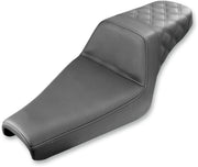 Saddlemen Black Lattice-Stitch Step-Up Seat for use with 3.3 Gallon Tank for 2004-2022 Harley-Davidson Sportster Motorcycles #807-11-173
