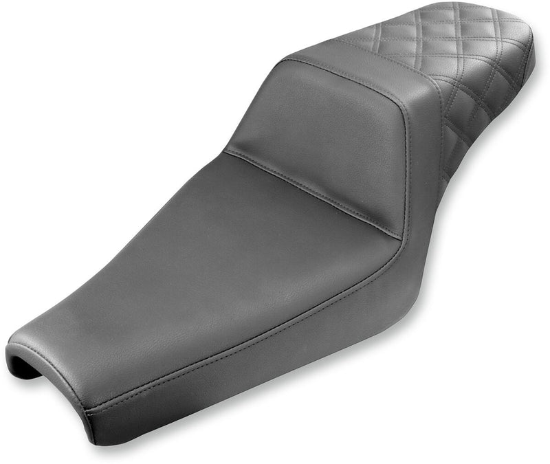 Saddlemen Black Lattice-Stitch Step-Up Seat for use with 3.3 Gallon Tank for 2004-2022 Harley-Davidson Sportster Motorcycles #807-11-173