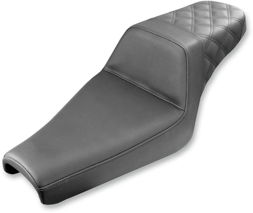 Saddlemen Black Lattice-Stitch Step-Up Seat for use with 3.3 Gallon Tank for 2004-2022 Harley-Davidson Sportster Motorcycles