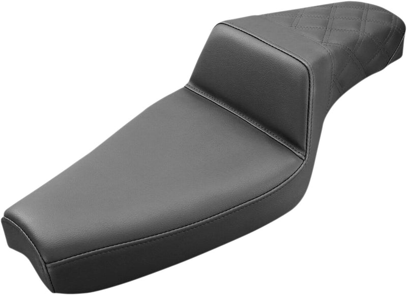 Saddlemen Black Lattice-Stitch Step-Up Seat for use with 4.5 Gallon Tank for 2004-2018 Harley-Davidson Sportster Motorcycles