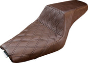Saddlemen Front Lattice-Stitch Step-Up Seatfor use with 3.3 Gallon Tank for 2004-2018 Harley-Davidson Sportster Motorcycles Brown